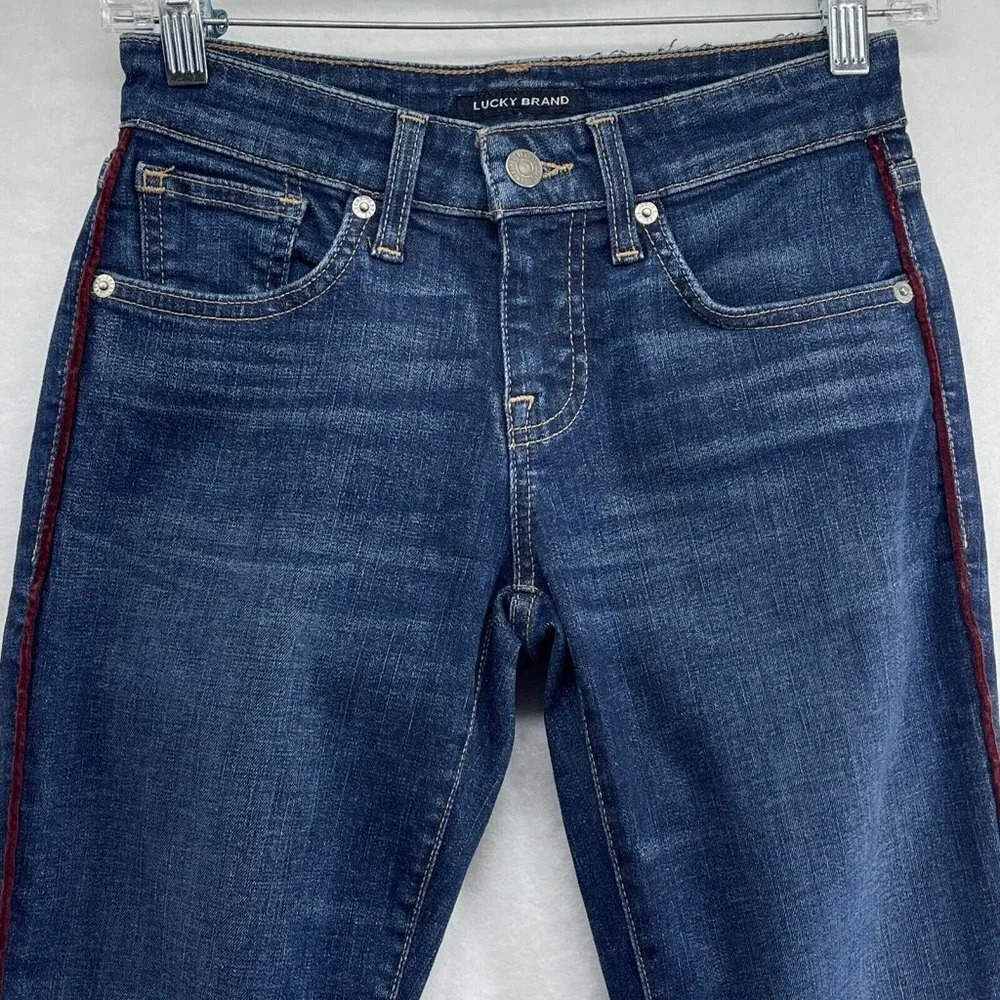 Lucky Brand Jeans Women's Size 00/24 Low Rise Skinny Leg Dark Washed Denim Blue - Picture 4 of 12